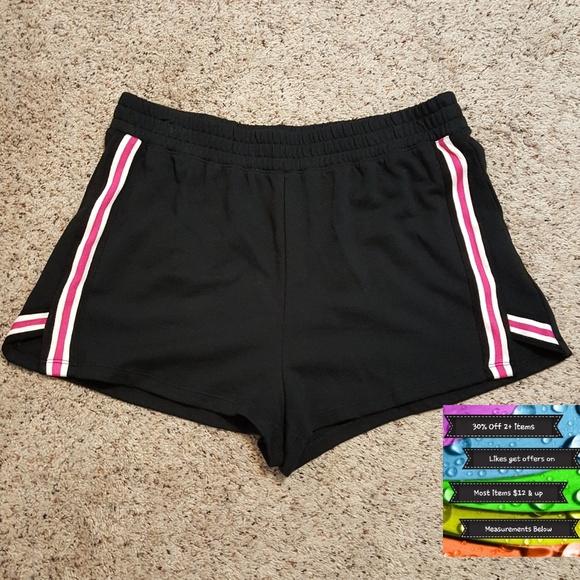 black shorts with white stripe